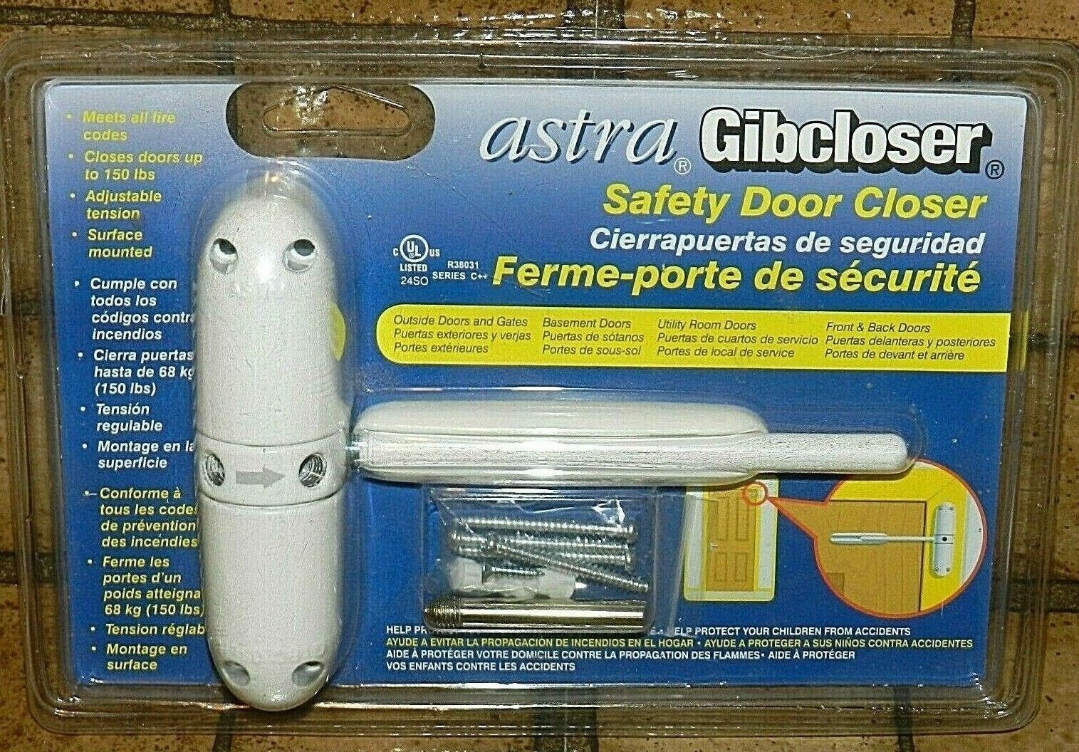 New ASTRA GIBCLOSER SAFETY FIRE DOOR GATE CLOSER White Everything Else