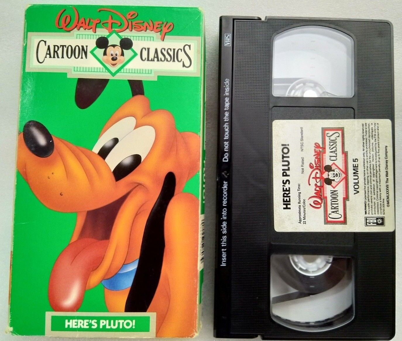 VHS Walt Disney Cartoon Classics - Vol. 5 - Heres Pluto (VHS, 1991 ...