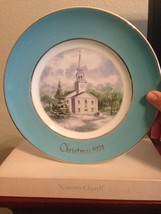 Avon Ceramic Christmas Plate - Country Church - 1974 - $5.00