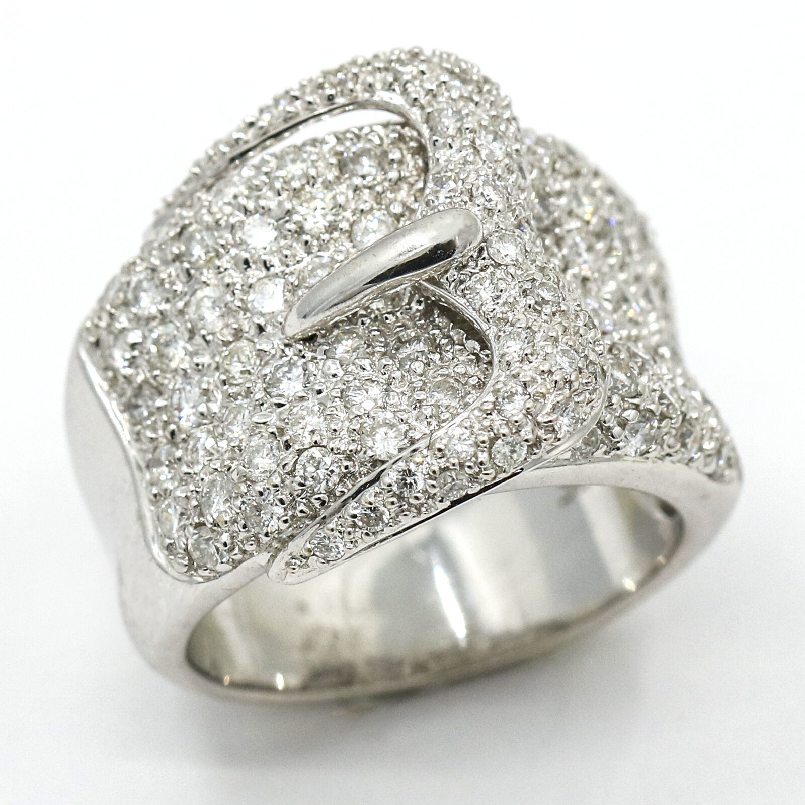 LeVian Diamond Buckle Ring in 18K White Gold - Diamond