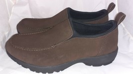 Lands End Brown Suede Moccasins Mens 11D Moc Toe Slip On Casual Shoes New - $36.99