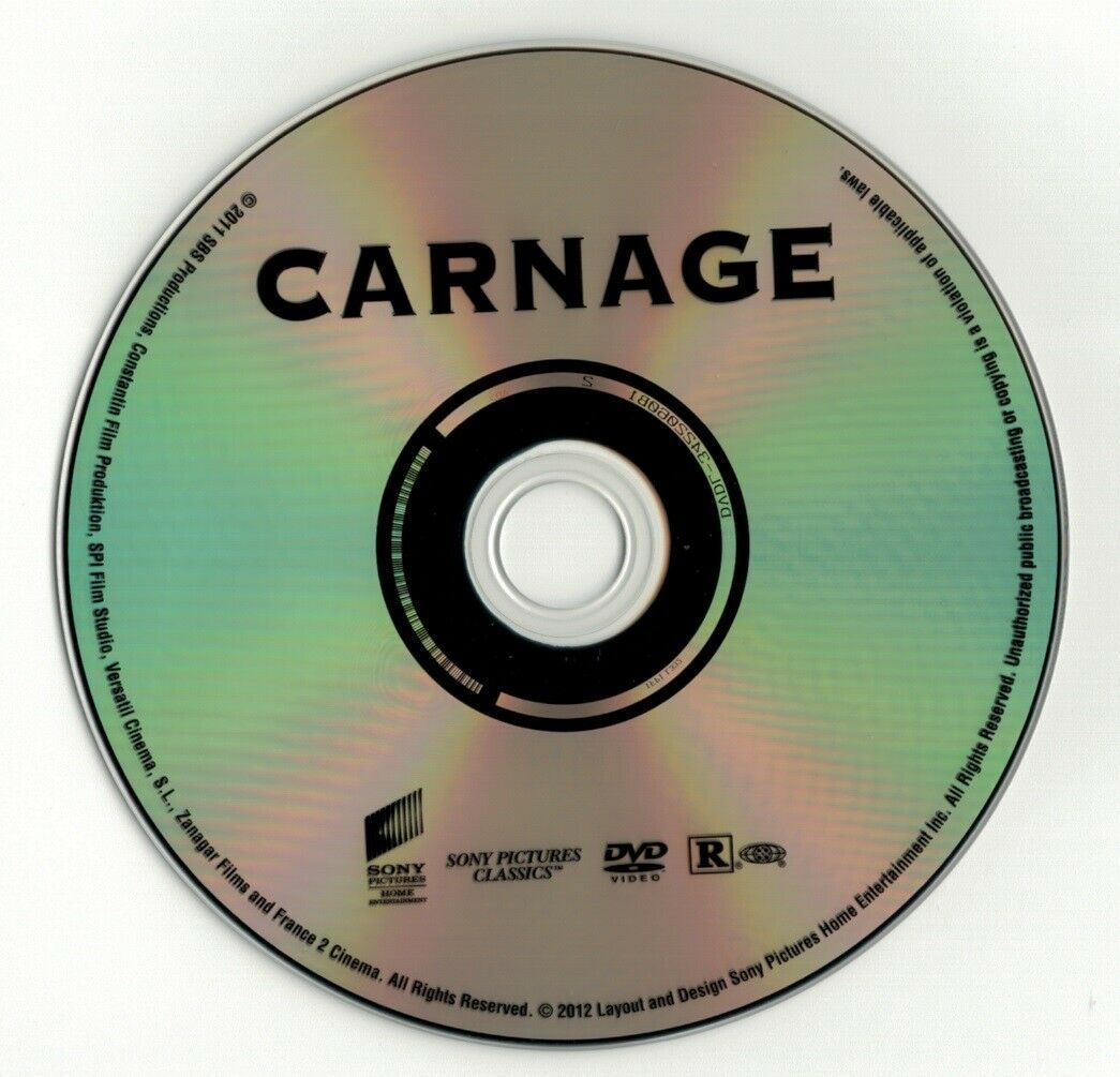 Carnage (DVD disc) Jodie Foster, Kate Winslet, Christoph Waltz, John C ...