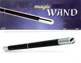 PRO Magic Wand DELUXE 13.5&quot; Classic Black Wood CHROME Tips MID-SPLIT Hea... - $44.99