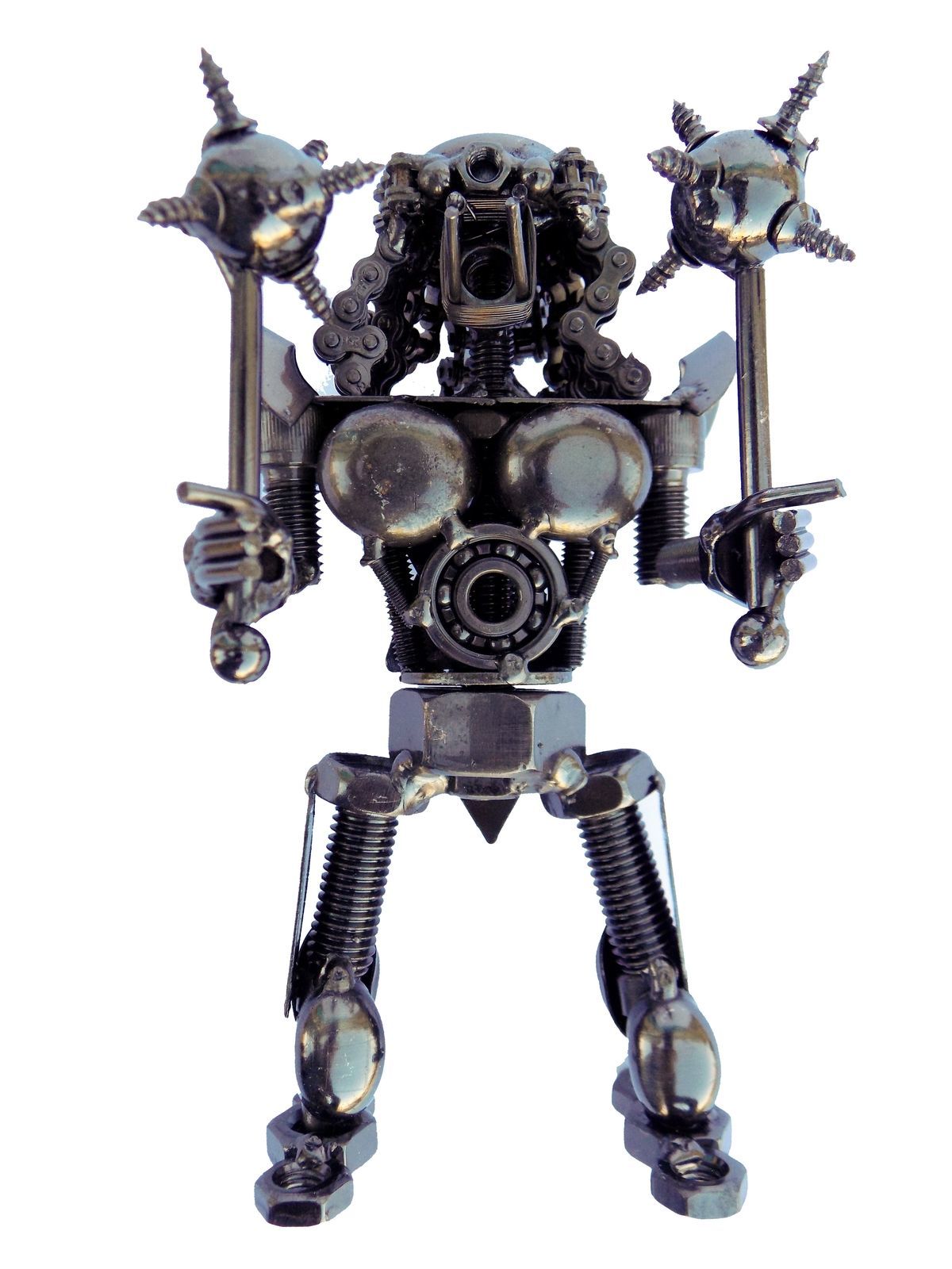 Alien Movie Predator Figure 7" Scrap Welded Metal Made of Screw,Bolt