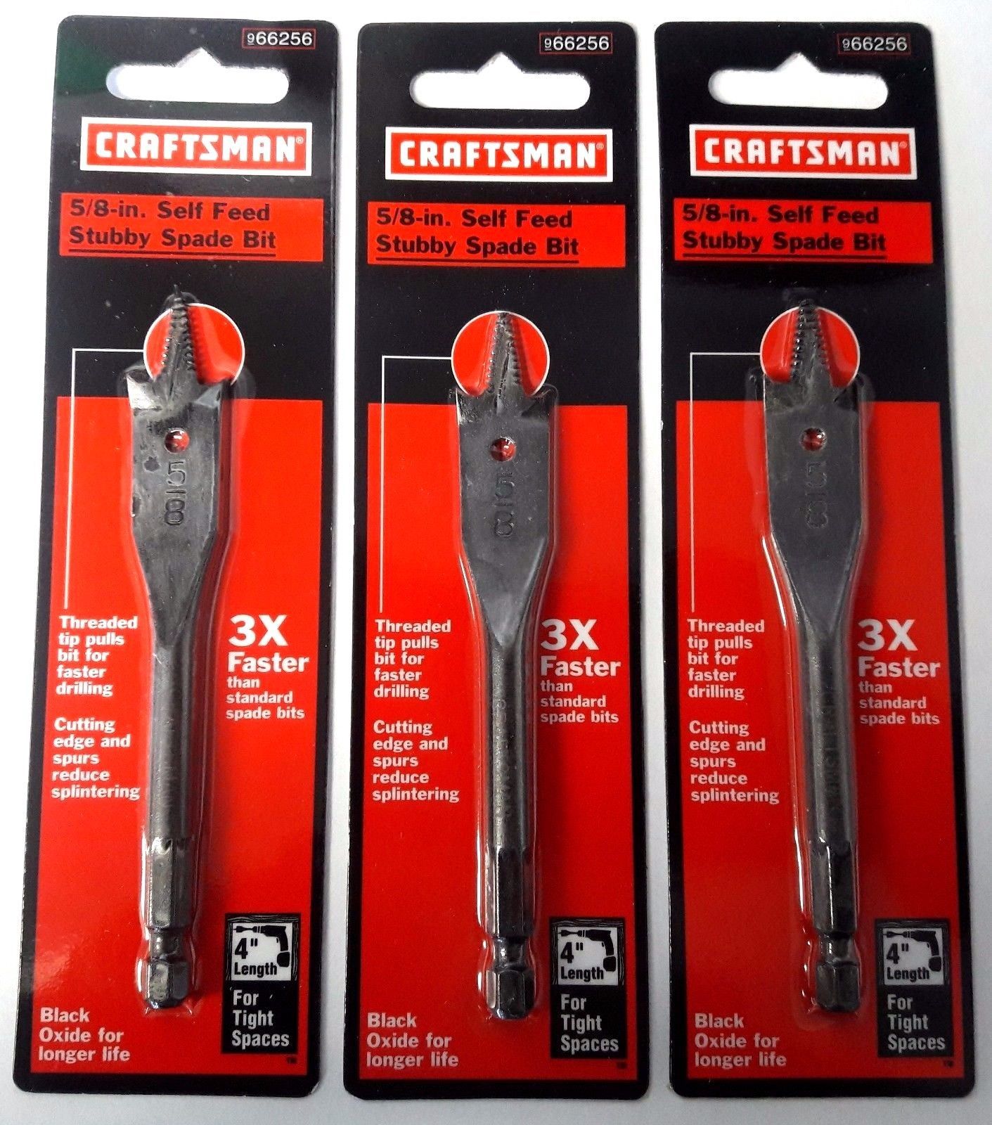 6 Piece Self Feeding Spade Bit Set-2Pack