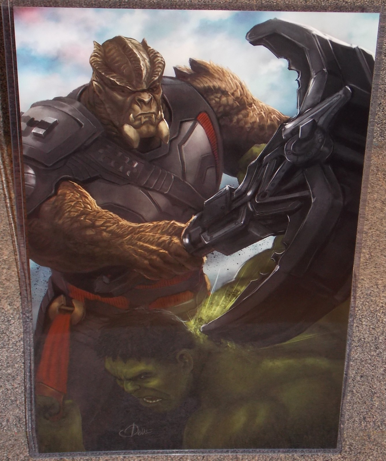 Avengers Hulk vs Cull Obsidian Glossy Art Print 11 x 17 In Hard Plastic ...