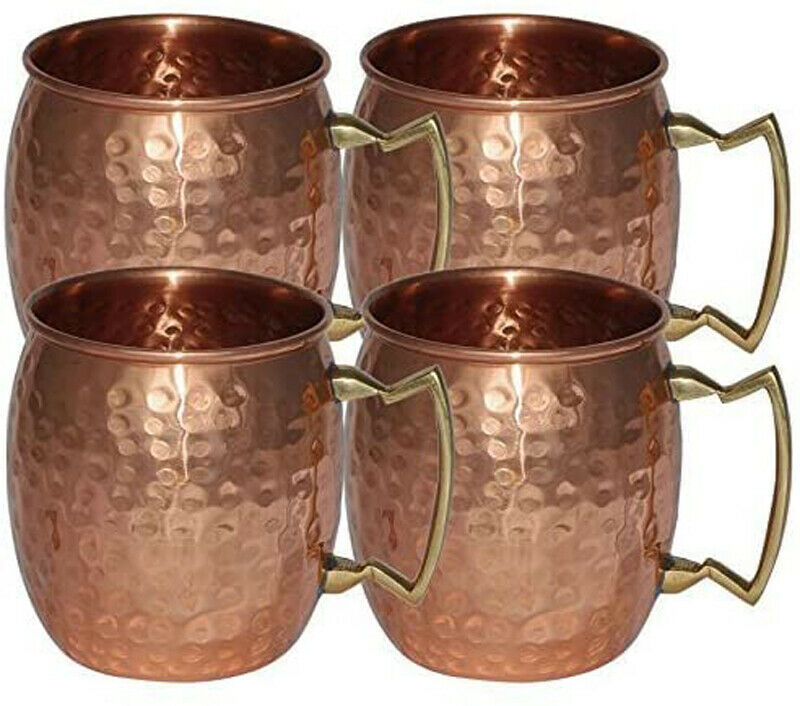 Copper Original Moscow Mule Mug, 18-ounce Solid Copper Hammered Mug Set of 4 - $37.85