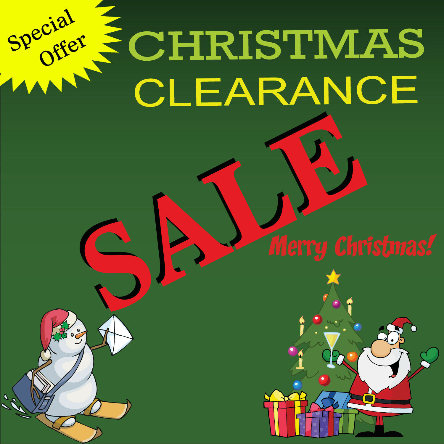 3' X 2' CHRISTMAS CLEARANCE SALE Advertising 16 Oz Vinyl Business