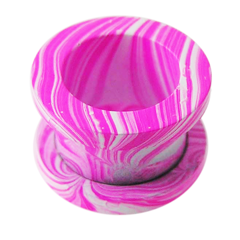 Pink Painted Screw Fit Flesh Tunnel - Body Piercing Jewelry