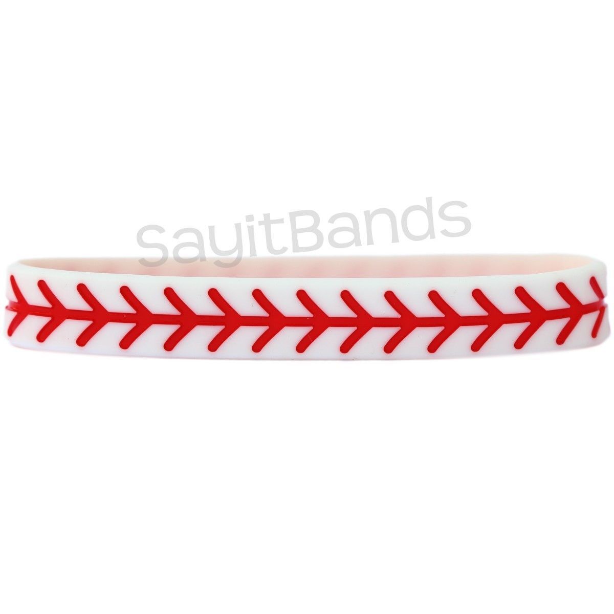 SayitBands 10 Baseball Design Wristband Silicone Bracelet
