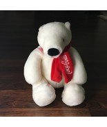 Boyds Coca-Cola White Polar Bear Plush 6&quot; With Red Coca-Cola Scarf #C2 - $9.50