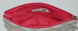 Ganz Brand ER39002 Style 101 Chevron Design Beige Tan Pink Zipper Makeup Bag image 5