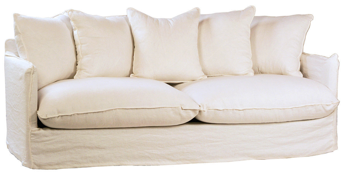 Lovely Off White Slipcover Linen Sofa ,84'' x 24''H ...