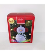 Lenox Wonderball Snowman W/ Red Knit Muffs LED Lighted Ornament New In Box - $24.65