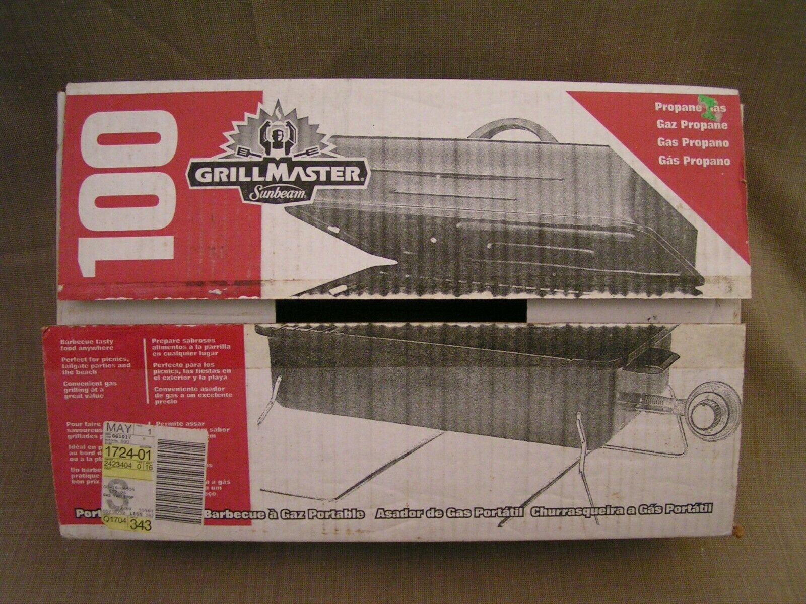 Sunbeam Grill Master 100 Portable Tailgate Tabletop Propane LP Gas