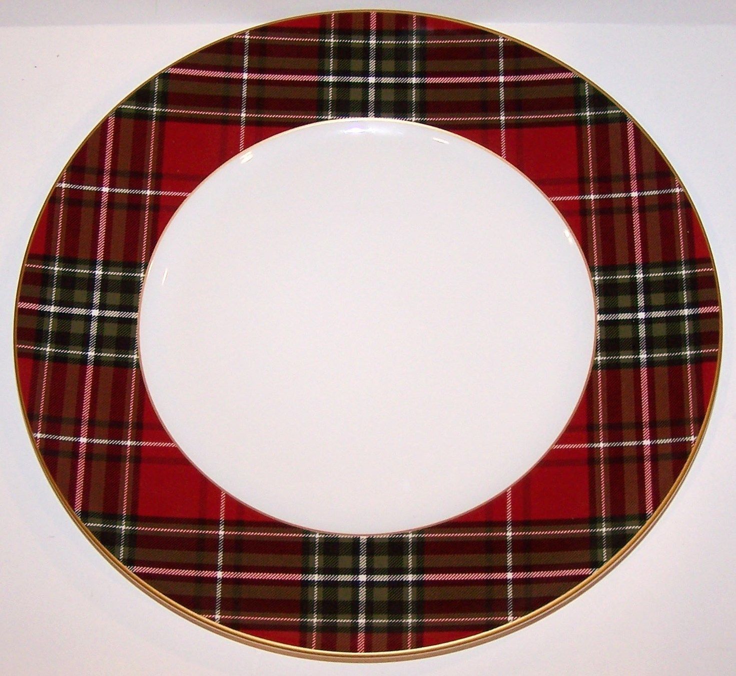 STUNNING 222 FIFTH SET OF 4 WEXFORD RED CHRISTMAS TARTANPLAID DINNER 