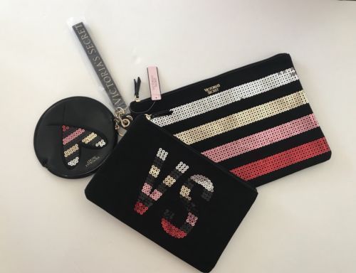Primary image for Victoria's Secret Cosmetic bag - Clutch Pouch- Coin Purse 3-piece  NEW IN PACK