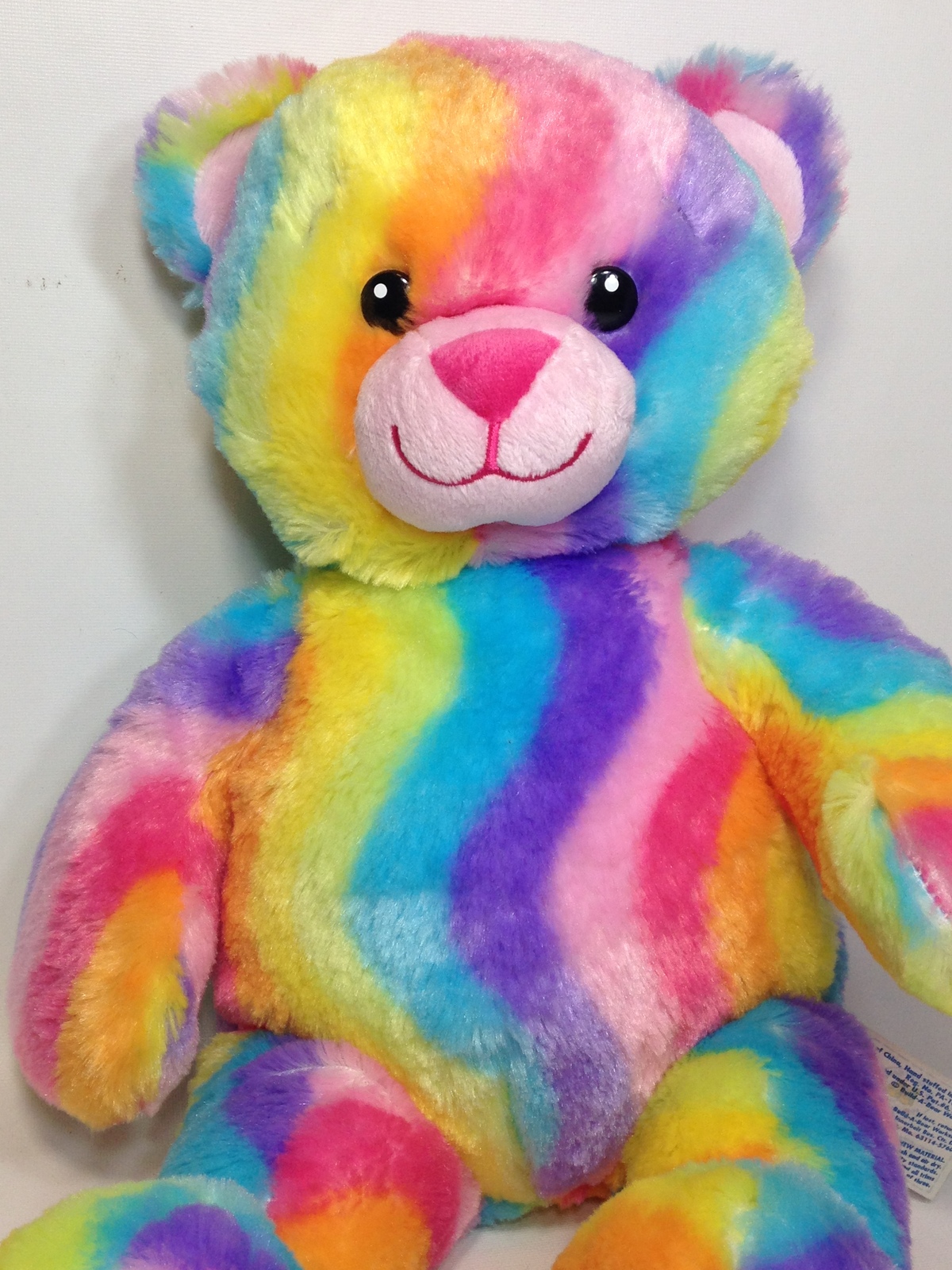 Build A Bear Workshop Pastel Stripes Teddy Rainbow Stuffed Animal Plush ...