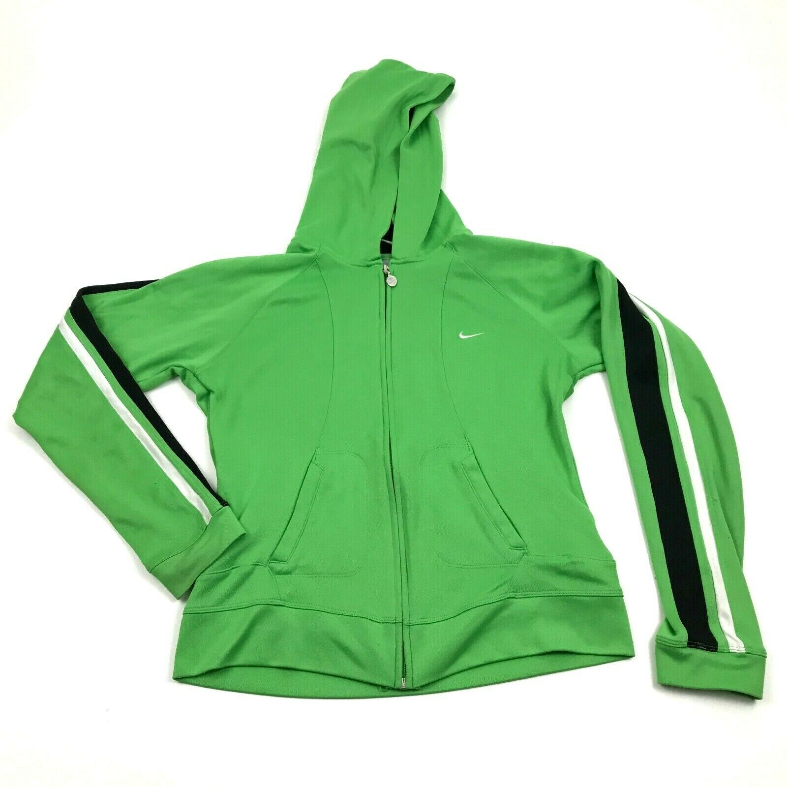 NIKE Full Zip Hoodie Women's Size M Medium 8 10 Lime Green Hooded