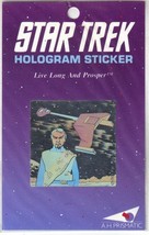 Classic Star Trek Klingon and Ship Hologram Sticker 1991 A H Prismatic SEALED - $5.94