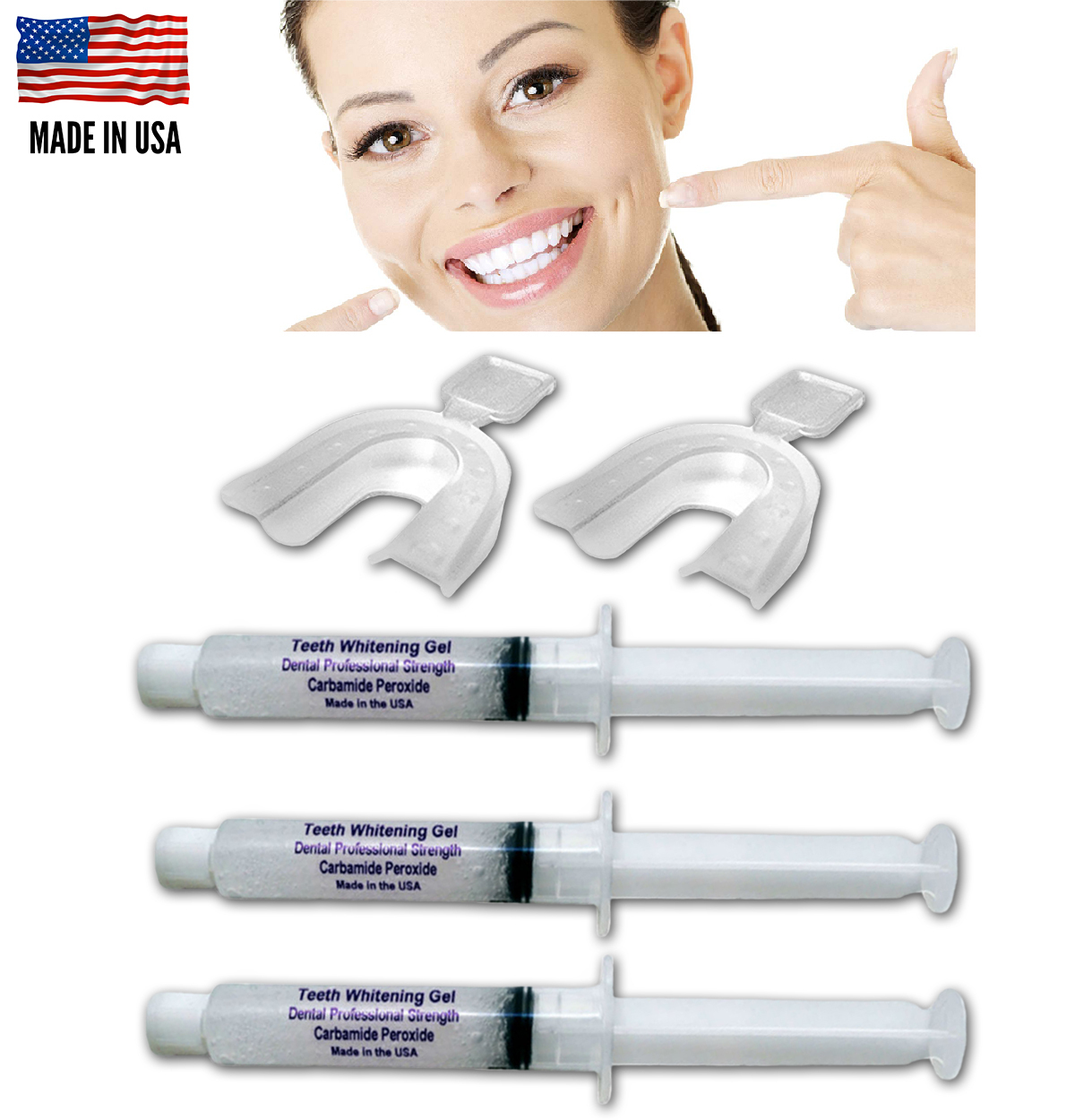 3 Syringes 44 Extreme Teeth Whitening Gel Free 2 Thermoforming Trays Usa Whitening 