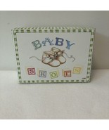 Susan Branch Baby&#39;s First Shoes Keepsake Box Ivory Colorful Stars Keep M... - $9.50