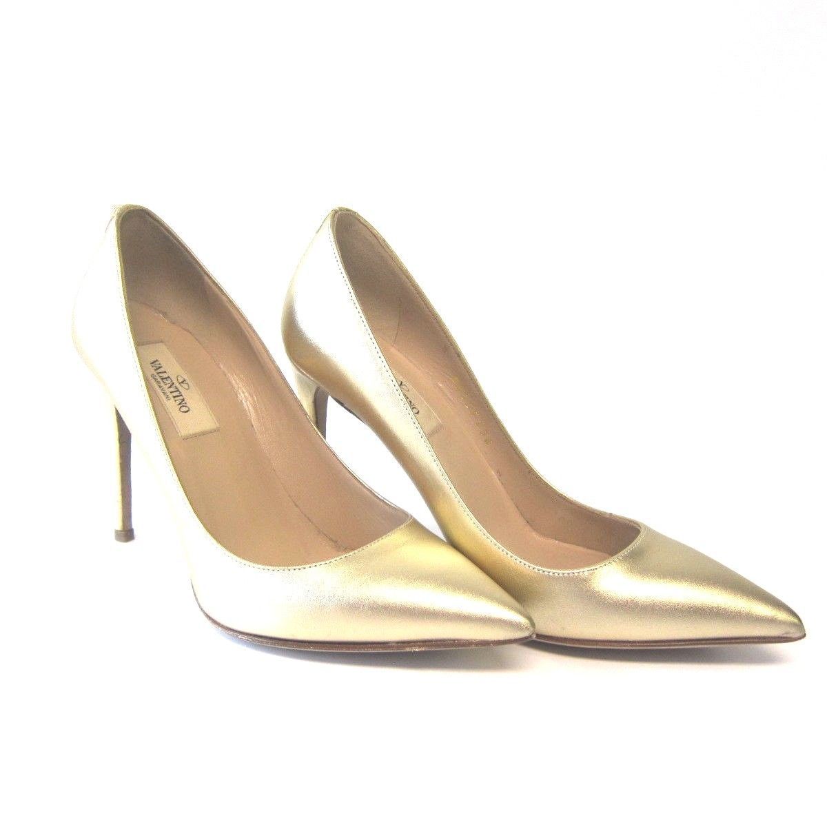 J-304292 New Valentino Gold Pump Heel Shoes Size US 6/Marked 36 - Heels