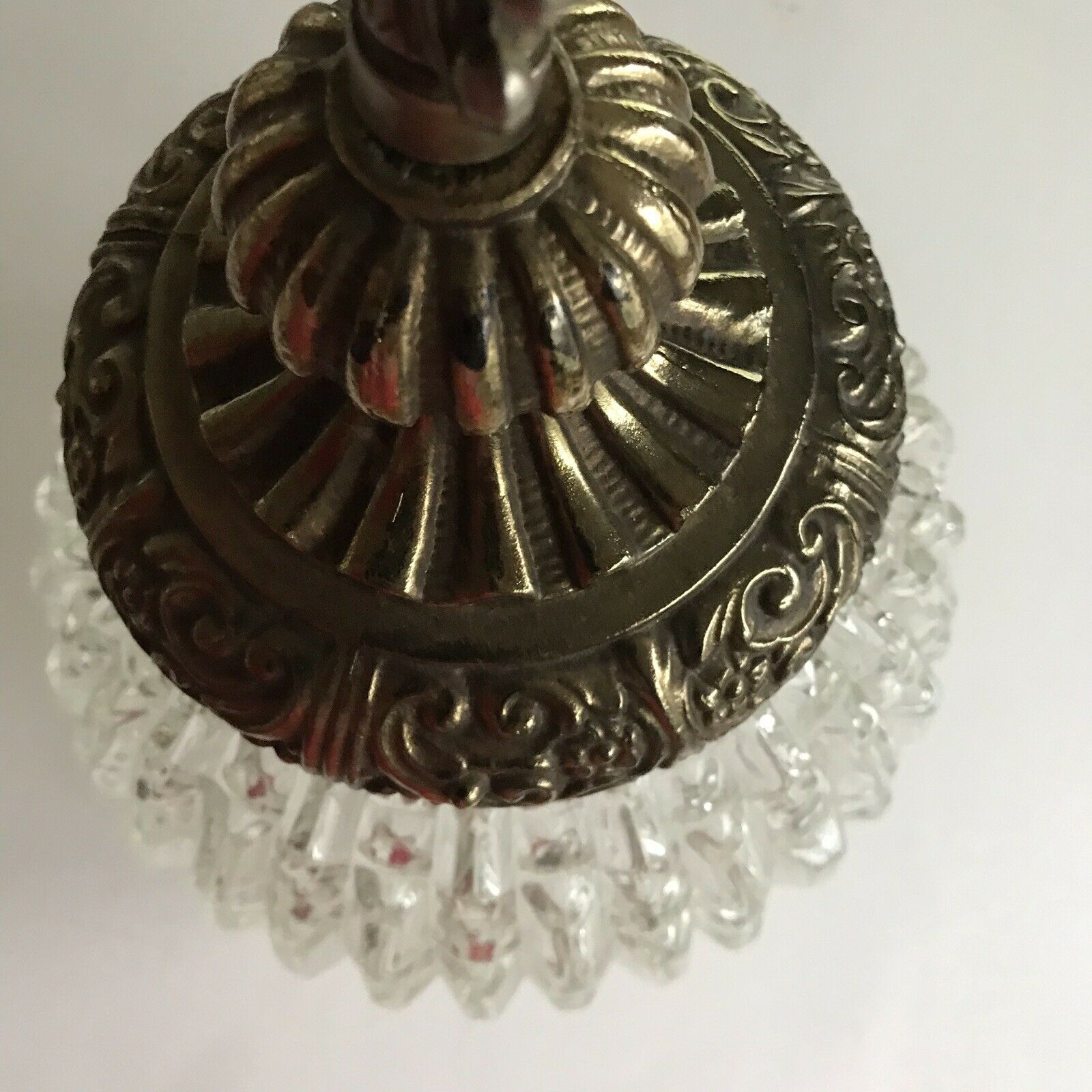 Vintage Glass Hanging Globe Light Grape Ceiling Fixture 15" A4678