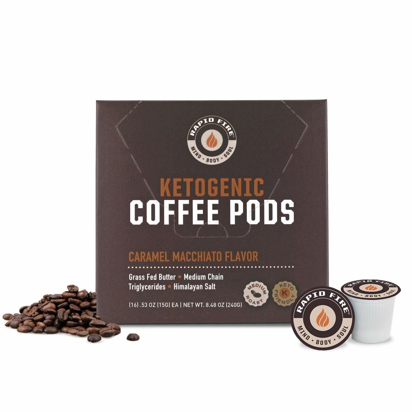 Ketogenic Coffee Pods Caramel Macchiato Single Serve K Cups Keto Diet