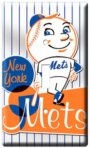 NEW YORK METS NY BASEBALL MLB SINGLE LIGHT SWITCH PLATE GAME TV ROOM DECORATION