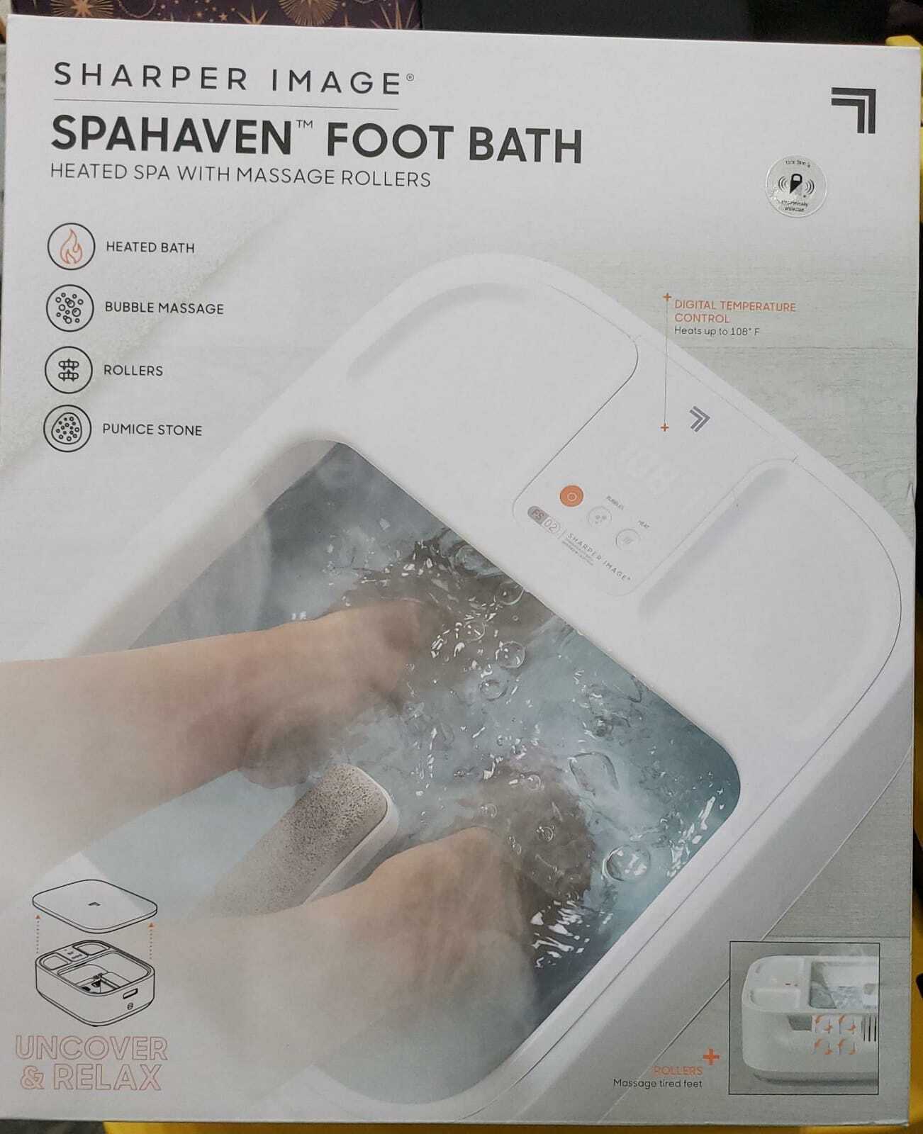 Sharper Image Spa Haven Foot Bath, Heated with Rollers and LCD Display