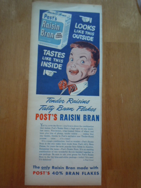 Vintage Post's Raisin Bran Print Magazine Advertisement 1945 - Other