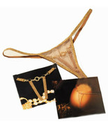 Sexy Rhinestones G-String Gold Panty Thong Fetish Naughty See Thru FAST ... - $14.99