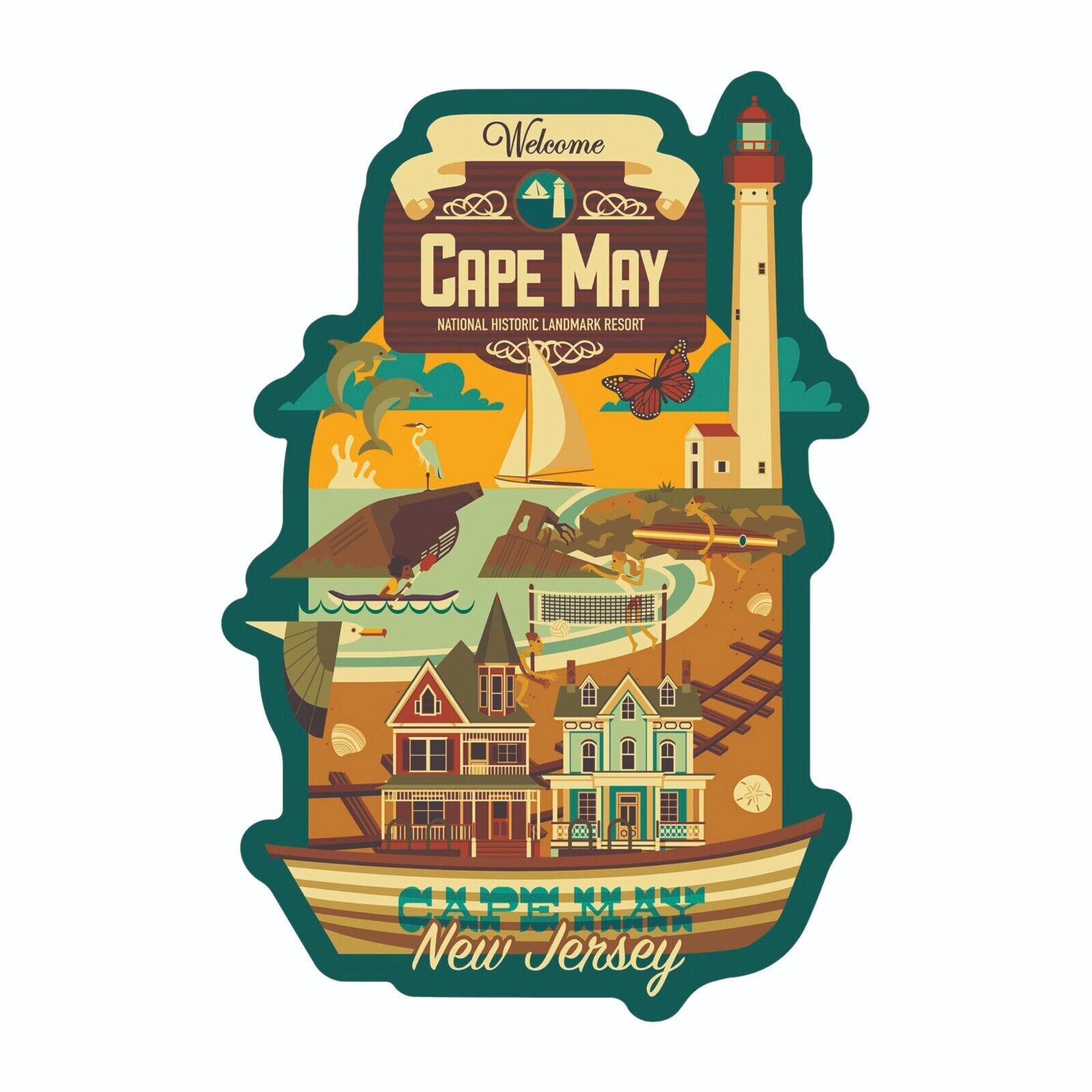 Cape May New Jersey Sticker Decal Bumper Sticker Historical Memorabilia