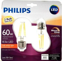 1 Package Philips LED 60w Soft White Light Bulbs Warm Glow Lasts 13 Plus Years