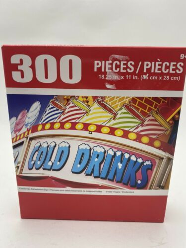 NEW Puzzlebug 300 Piece Jigsaw Puzzle ~ Cold Drinks Refreshment Sign