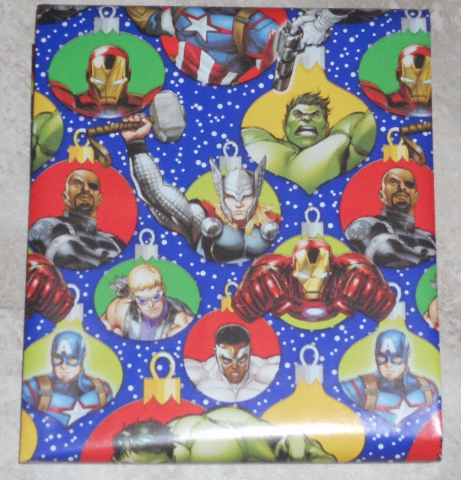 USA MARVEL AVENGERS HULK Christmas Wrapping Paper Red Blue 20 SQ FT ...