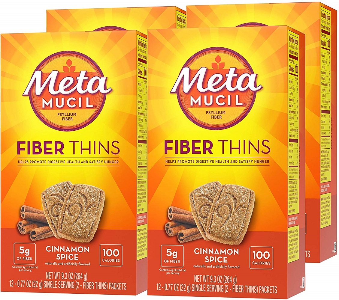 Metamucil Fiber Thins Cinnamon Spice Flavored Dietary Fiber Pack Of 4