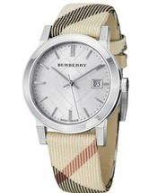 burberry check stamped round bracelet watch 38mm