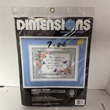 Vintage 1991 Dimensions Counted Cross Stitch Heart Full of Love #3704 Brand NEW - $18.81