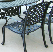 Patio dining chairs set of 6 outdoor cast aluminum furniture Nassau Bronze image 2