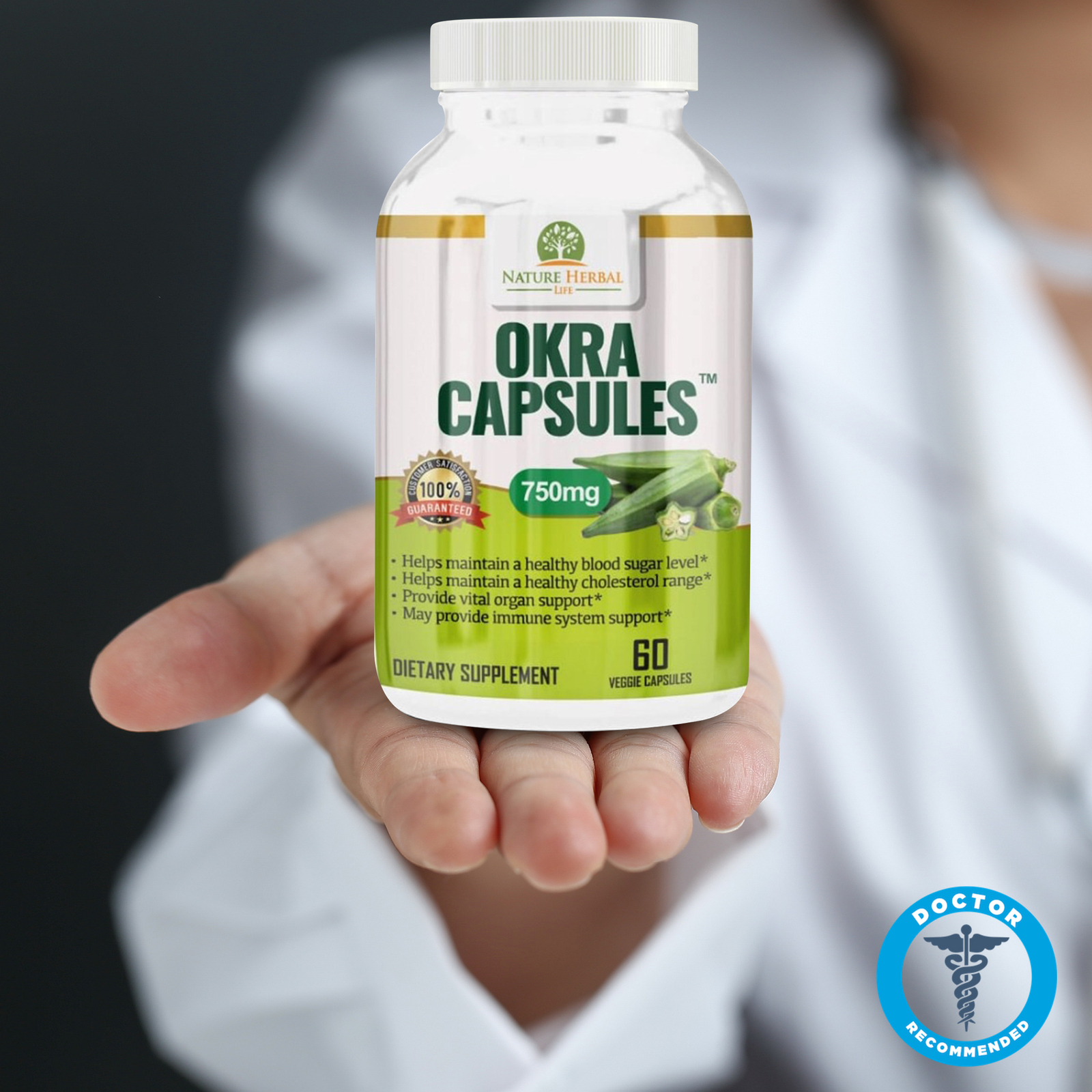 OKRA CAPSULES. Whole Body Wellness and Blood Sugar Support Supplement Dietary Supplements