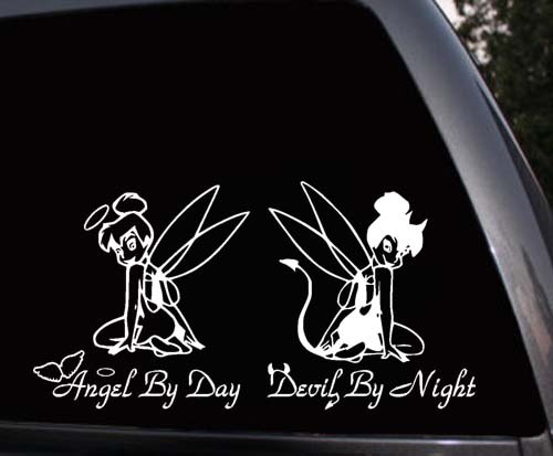Tinkerbell Angel Devil Disney Fairy Car Window Truck Vinyl Decal Sticker