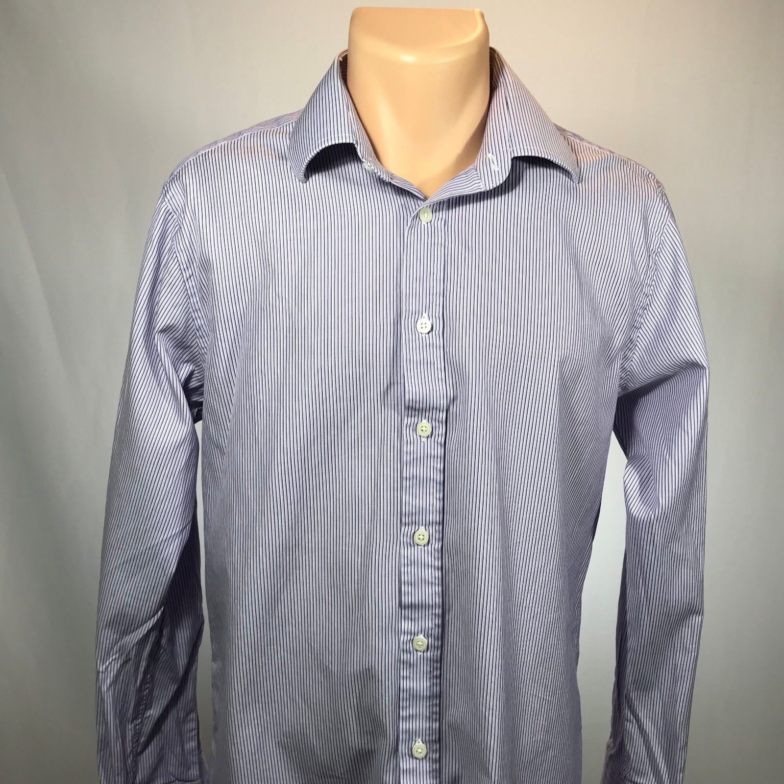 Charles Tyrwhitt 16.5 Dress Shirt Mens Slim Fit Long Sleeve Button ...