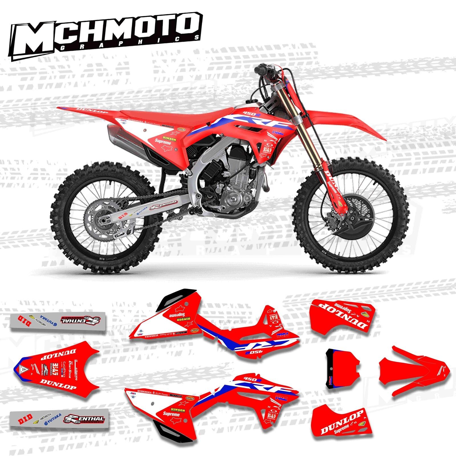 For 2002-2023 Honda CRF450R Accessories Swing Arm Decal Sticker Graphics Kit D | UK