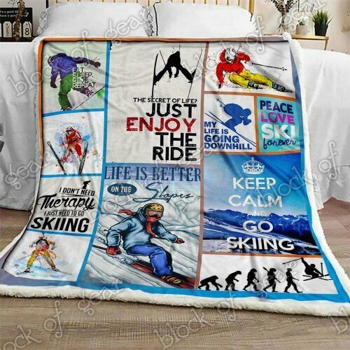 Skiing Life Is Better On The Slopes Sofa Fleece Blanket 50x60x80 Made