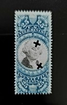 1871 25c U.S.A. Internal Revenue, George Washington Scott R112 Blue & Black - $3.90