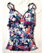 NWT Calvin Klein Swimwear Sexy Floral Shirred Tankini Swim Top XS $85 - $45.54