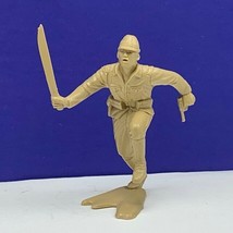 Marx toy soldier Japanese vtg ww2 wwii Pacific 1963 beige figure machete... - $16.78
