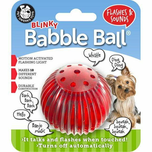 Primary image for Small Blinky Babble Ball Lights Up & Talks - Toy for Dogs - Pet Qwerks - Red